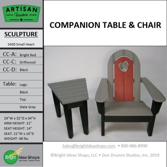 CSAF3000SGB AF3100BRDB Artisan Chair Table S430
