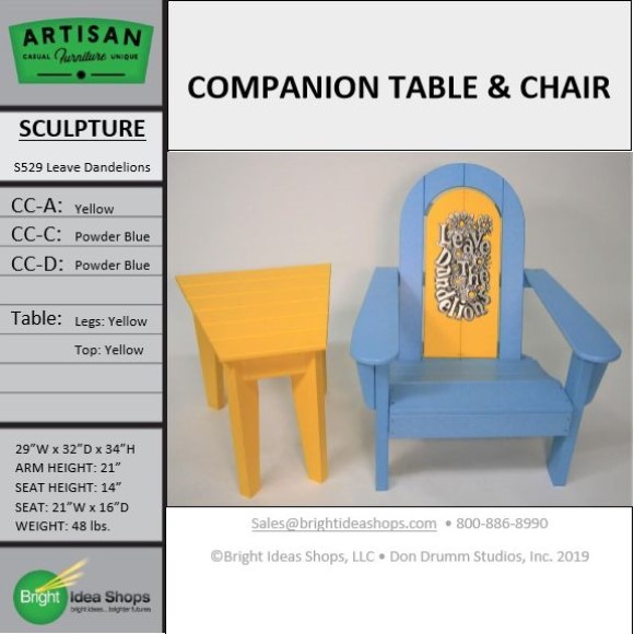 CSAF3000YAF3100YPB Artisan Chair Table S529