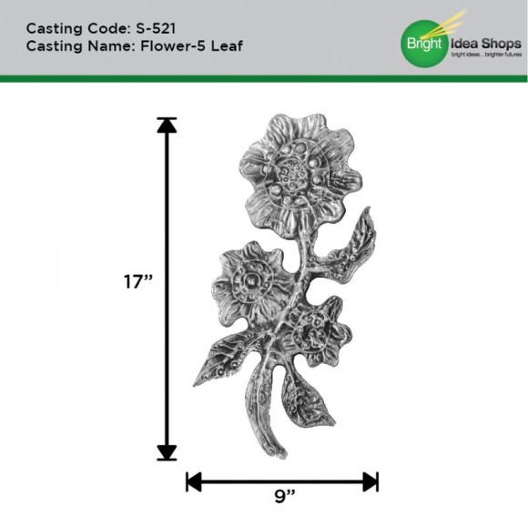 Drumm Sculpture S521 Flower 5 Leaf