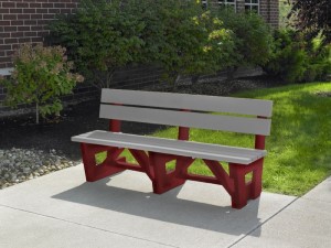 6' Bright Sites Boardwalk Bench with Back
