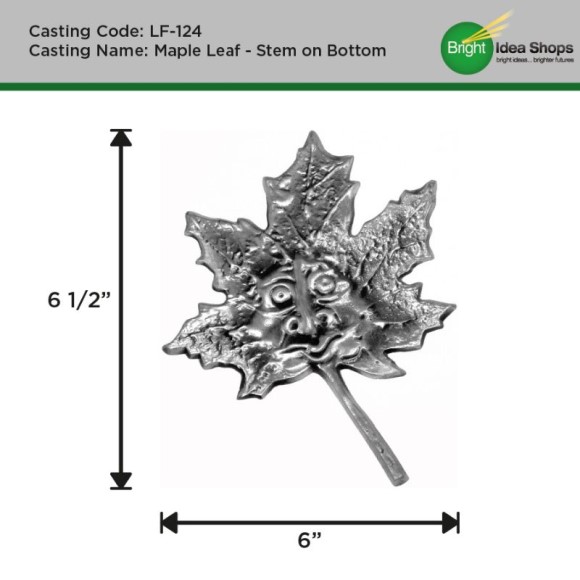 Drumm Sculpture LF-124 Maple Leaf - Stem on Bottom