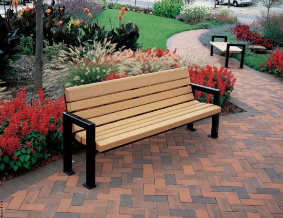6' Mission Park Bench with Back