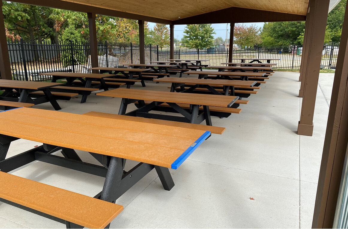 HDPE picnic table for pavilions