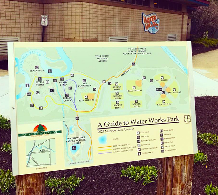 custom printed laminate interpretive map display panel