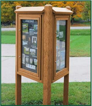 3 Sided Kiosk Message Center Options