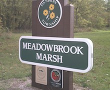 Meadows Marsh Outdoor Park Entrance Sign