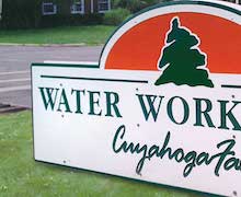 Park Entrance Sign for Water Works Cuyahoga Falls Ohio