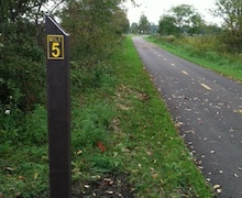 Hike and Bike Trail Mile Marker Sign