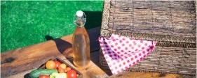 A picnic on an outdoor table