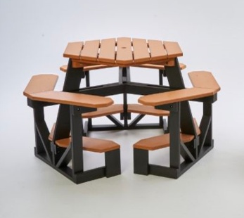 hexagonal bar height picnic table