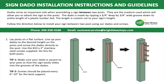 Sign Dado Installation Guidelines