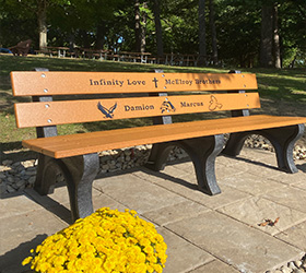 Unique Memorial Bench with Custom Design